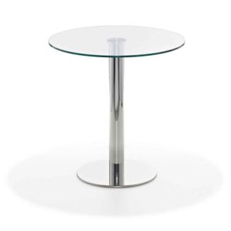 Enzo Sitztisch mit Glasplatte klar Ø 70 cm